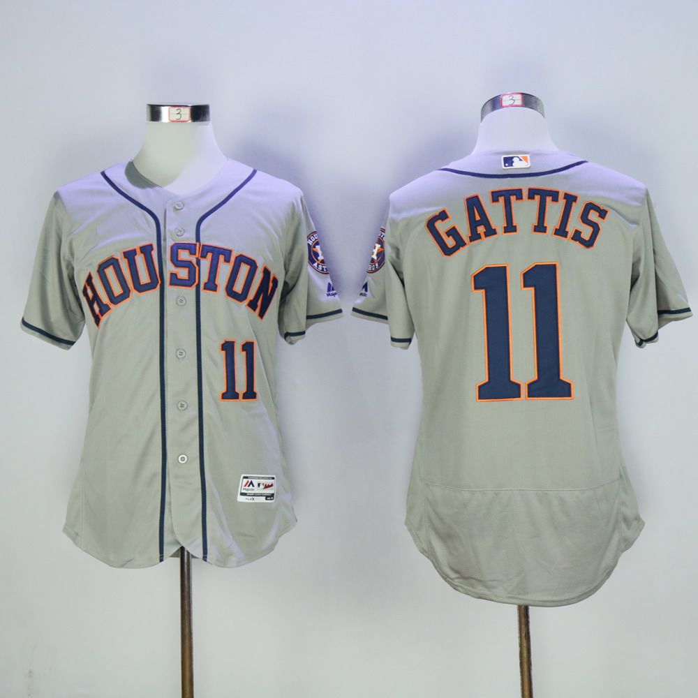 Men Houston Astros 11 Gattis Grey MLB Jerseys